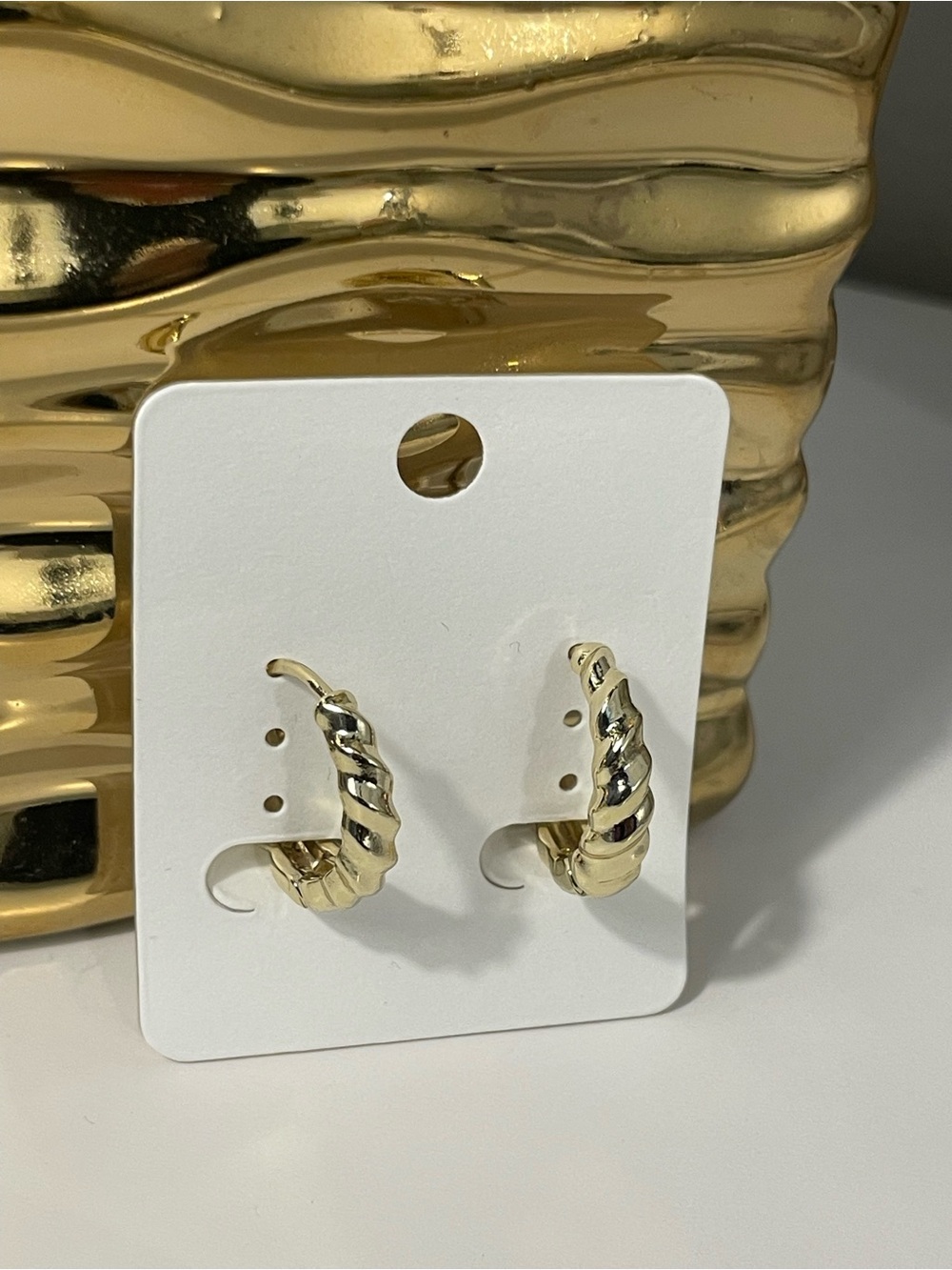 Gold Twisted Hoop Earrings - Elegant Women’s Jewelry